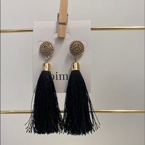 Black tassel earrings